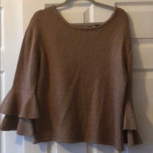 Beige sweater with bell sleeves